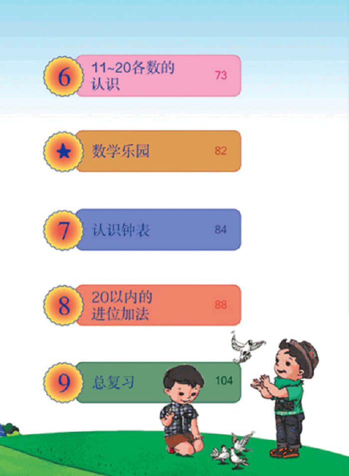 人教版小学一年级数学上册