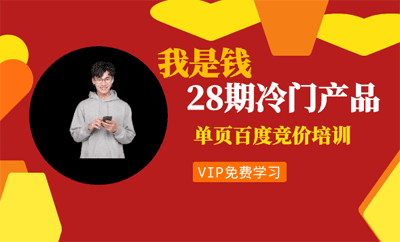 我是钱28期冷门产品单页百度竞价培训课程，月入2-3万