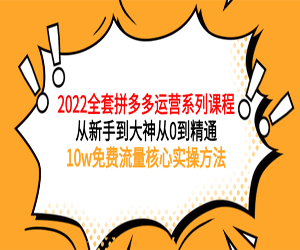 2022拼多多全套核心实操课程