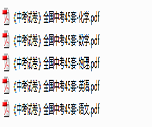 《中考试卷》全国45套(全国教育发达地区中考试卷)