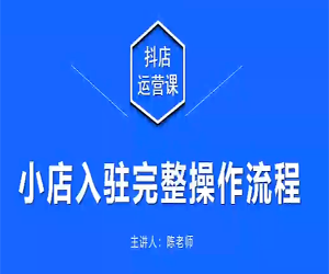 抖店运营实操课抖音小店无货源0基础到爆单